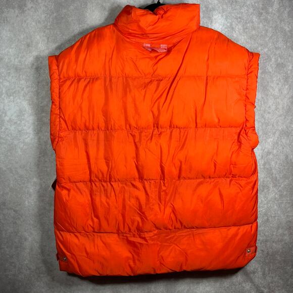 Free People Movement In‎ A Bubble Puffer Vest Large Flame Red Oversized Zip NEW - Picture 4 of 10